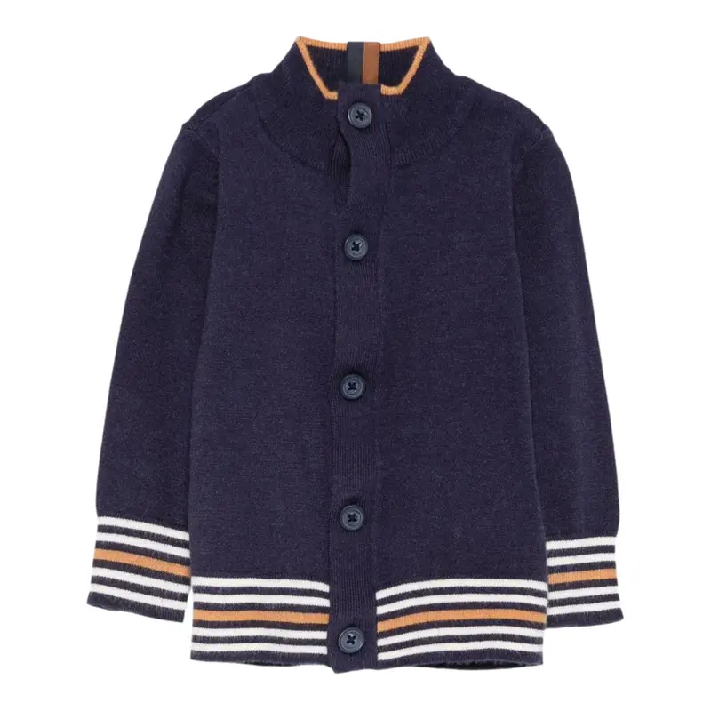 Trussardi Cardigan tinta unita Mezzo Collo Blu per Neonato