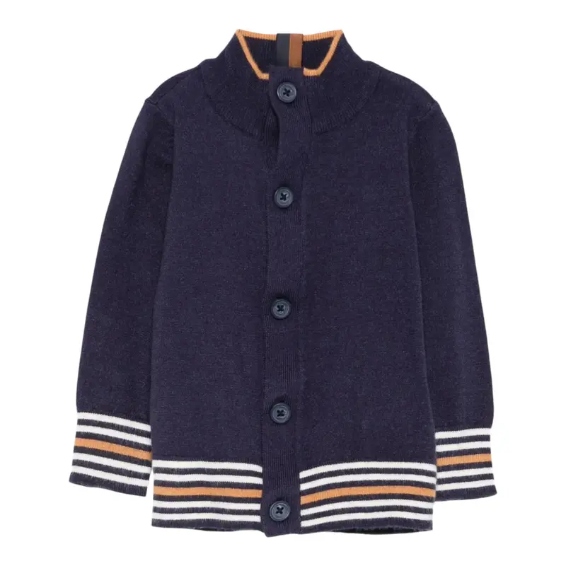 Trussardi Cardigan tinta unita Mezzo Collo Blu per Neonato