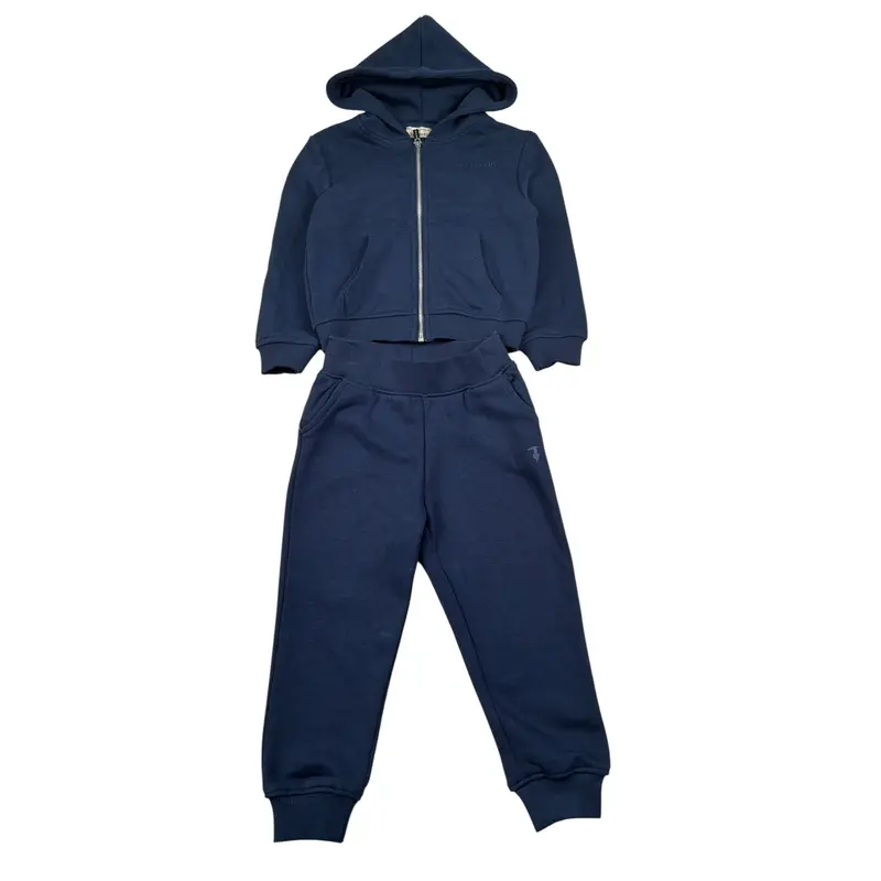 Trussardi Completo 2 Pezzi Felpa-Pantalone tinta unita Blu per Neonato