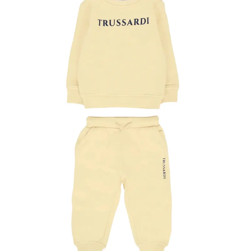 Trussardi Completo 2Pz Felpa-Pantalone con Stampa Sabbia per Neonato