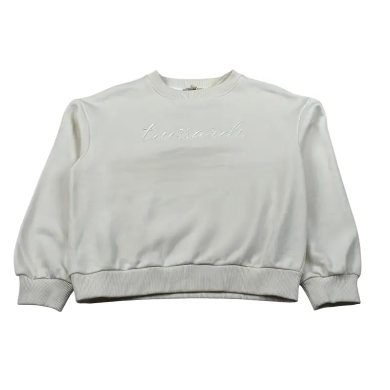 Trussardi Felpa Chiusa Girocollo tinta unita Panna per Bambina