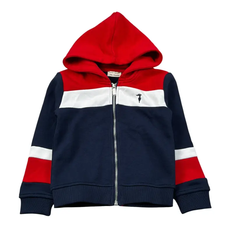 Trussardi Felpa con Zip E Cappuccio tinta unita Blu per Neonato