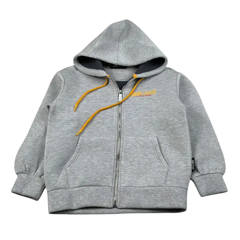 Trussardi Felpa con Zip E Cappuccio tinta unita Grigio per Bambino
