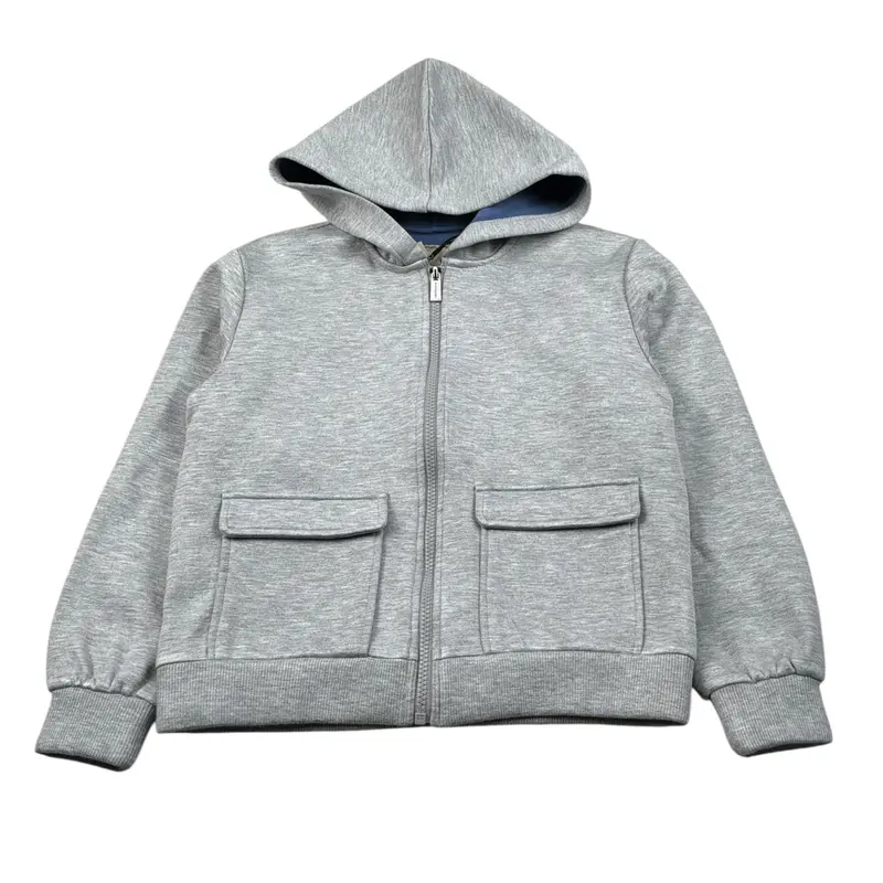 Trussardi Felpa con Zip E Cappuccio tinta unita Grigio per Bambino