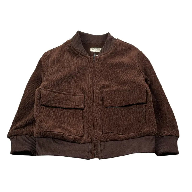 Trussardi Felpa con Zip tinta unita Marrone per Neonato