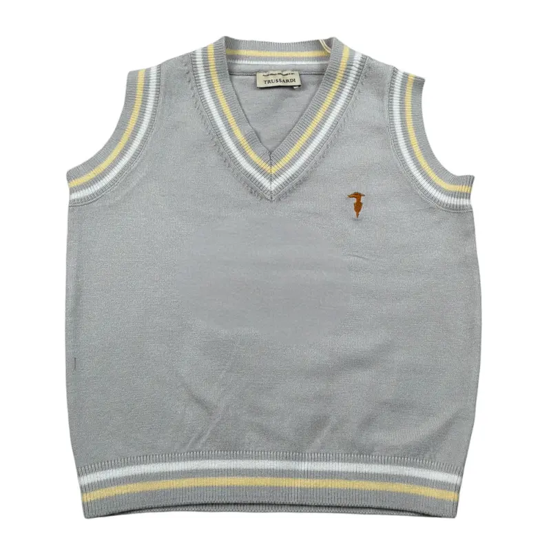 Trussardi Gilet tinta unita Scollo A V Grigio per Neonato