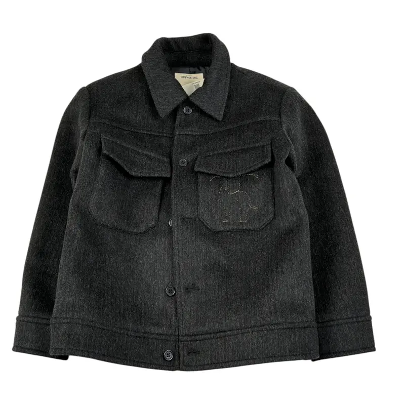 Trussardi Giubbino tinta unita con Bottoni Nero per Bambino