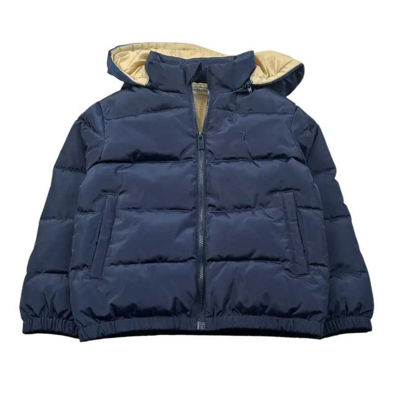 Trussardi Giubbino tinta unita con Cappuccio Blu per Bambino