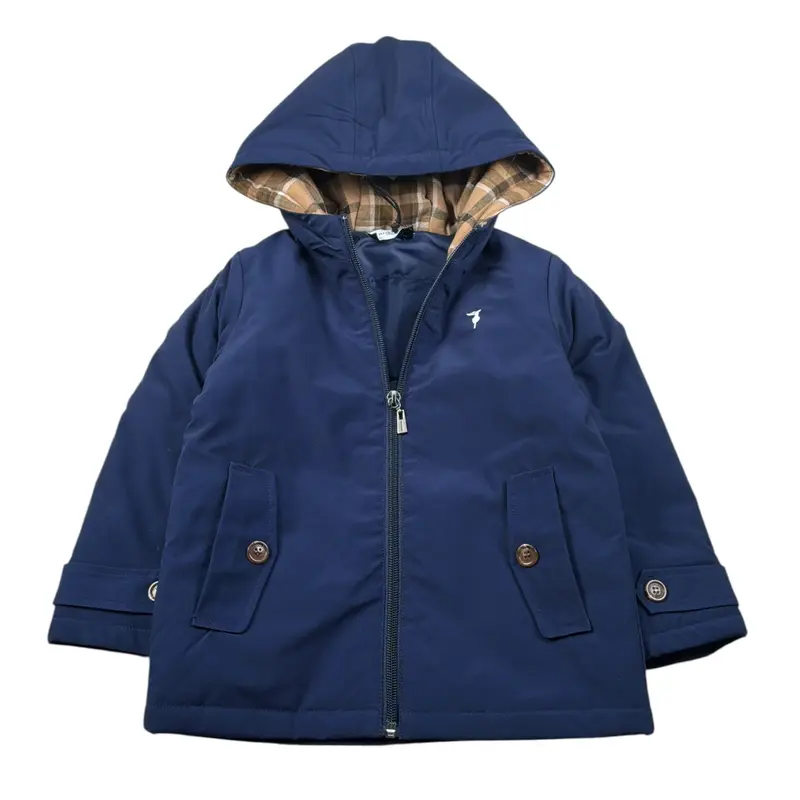Trussardi Giubbino tinta unita con Logo Blu per Neonato