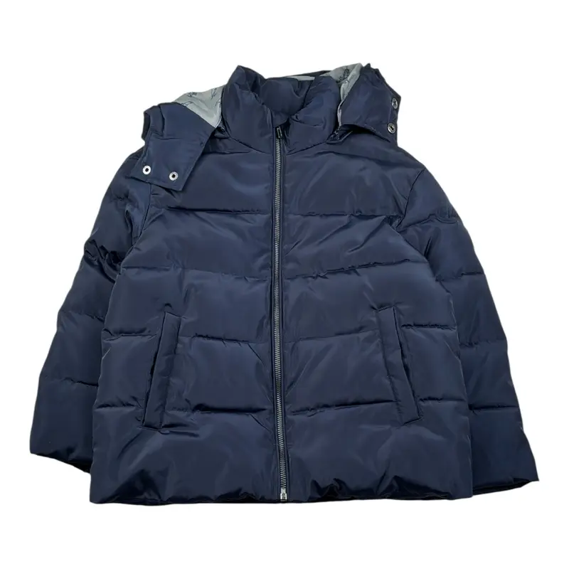 Trussardi Giubbino tinta unita con Zip E Cappuccio Blu per Bambino