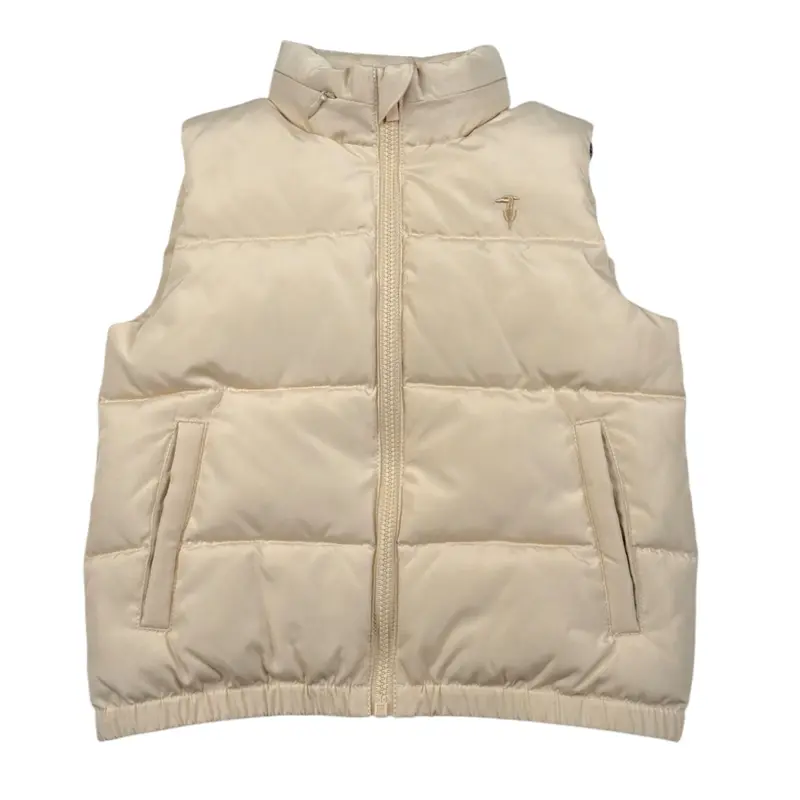 Trussardi Giubbino tinta unita con Zip Modello Smanicato Beige per Neonato