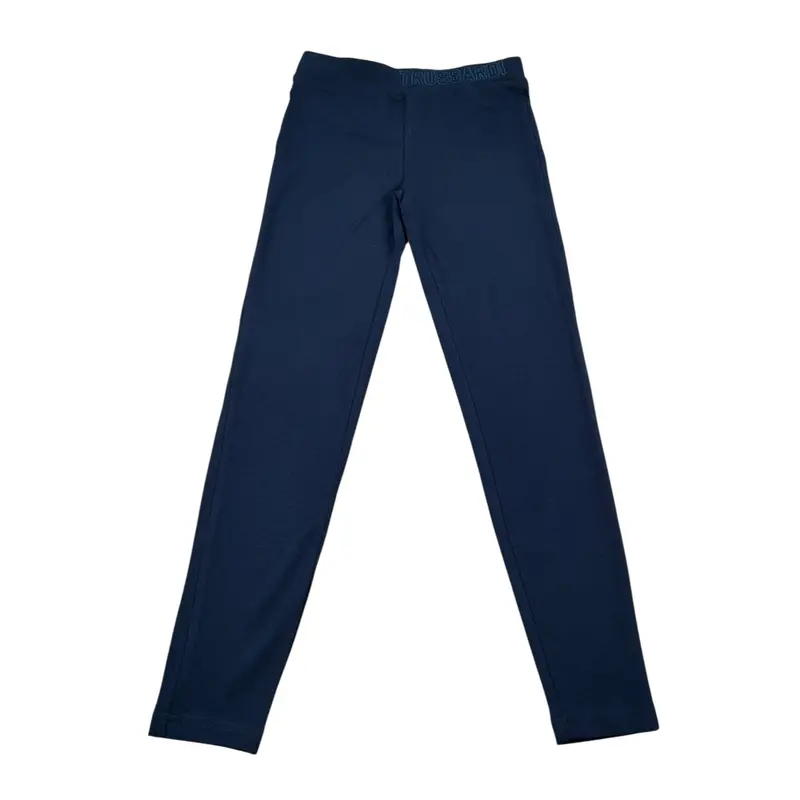 Trussardi Leggins tinta unita con Logo Blu per Bambina