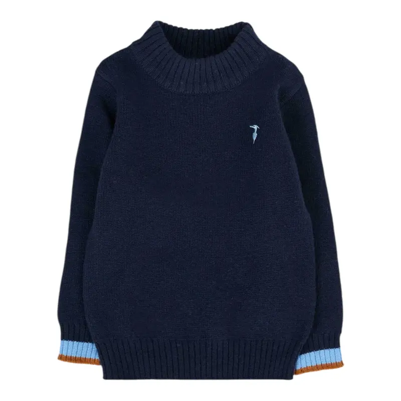 Trussardi Maglia Collo Alto tinta unita Blu per Neonato