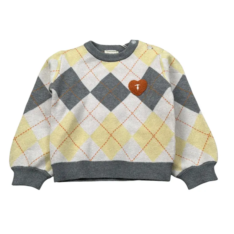 Trussardi Maglia Girocollo Fantasia Rombi Multicolor per Neonata