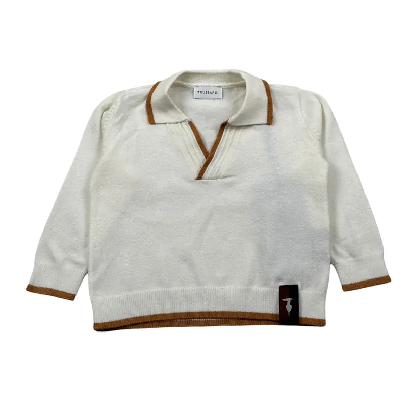 Trussardi Maglia Manica Lunga tinta unita Panna per Neonato