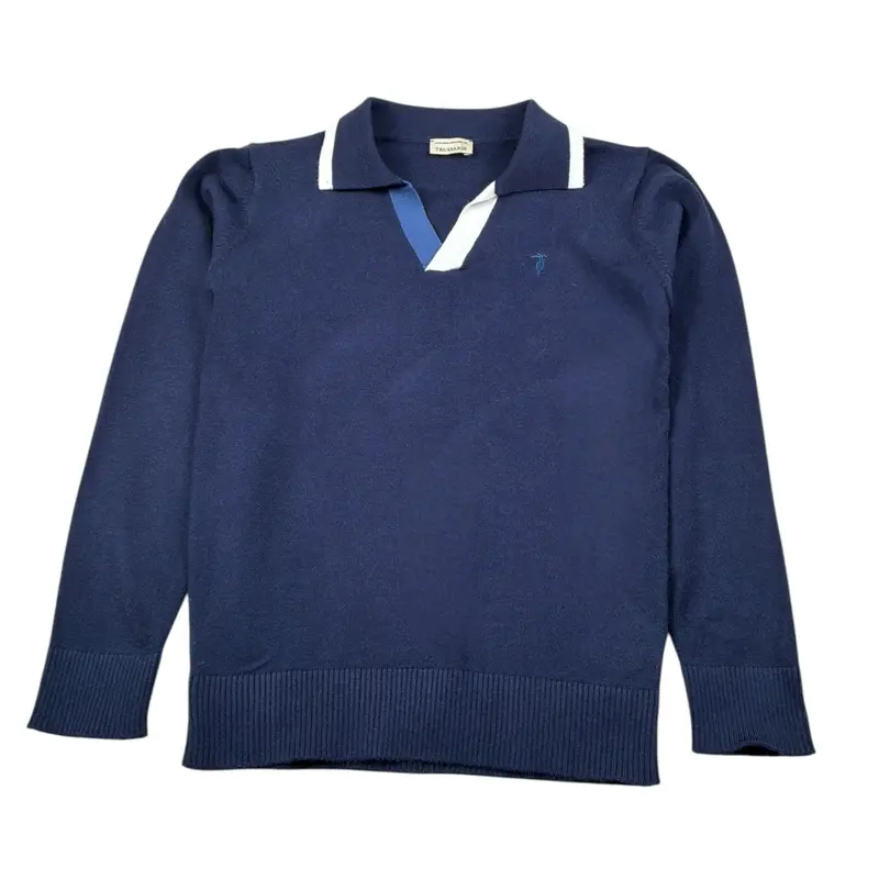 Trussardi Maglia tinta unita con Colletto Blu per Bambino