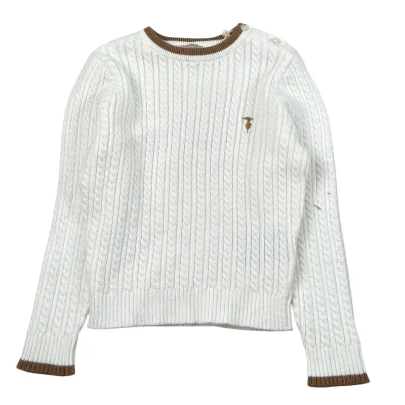 Trussardi Maglia tinta unita con Profili In Contrasto Bianco per Neonato
