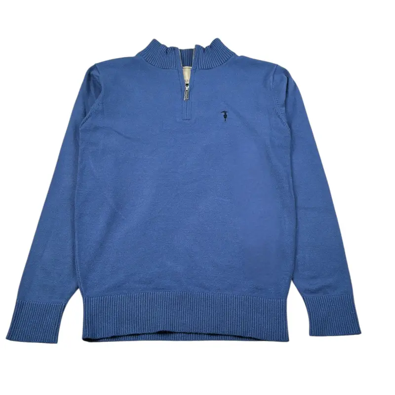 Trussardi Maglia tinta unita con Zip Blu per Bambino