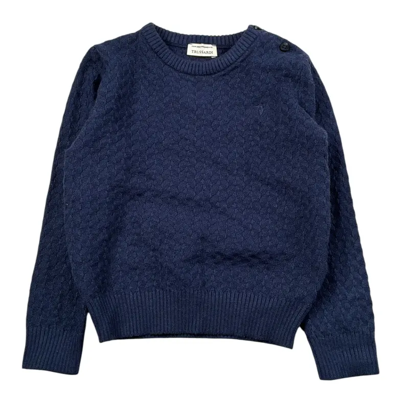 Trussardi Maglia tinta unita Girocollo Blu per Neonato
