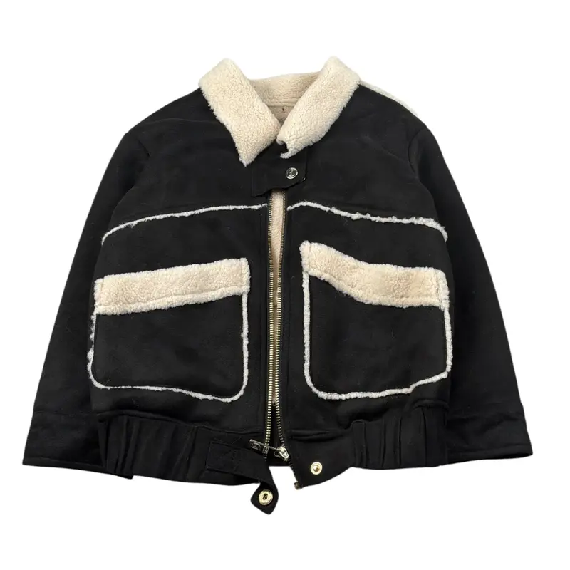 Trussardi Montone tinta unita con Zip Nero per Bambina