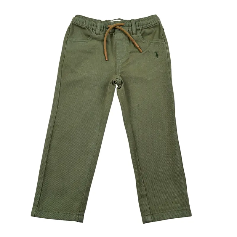 Trussardi Pantalone tinta unita con Elastico In Vita Verde per Neonato