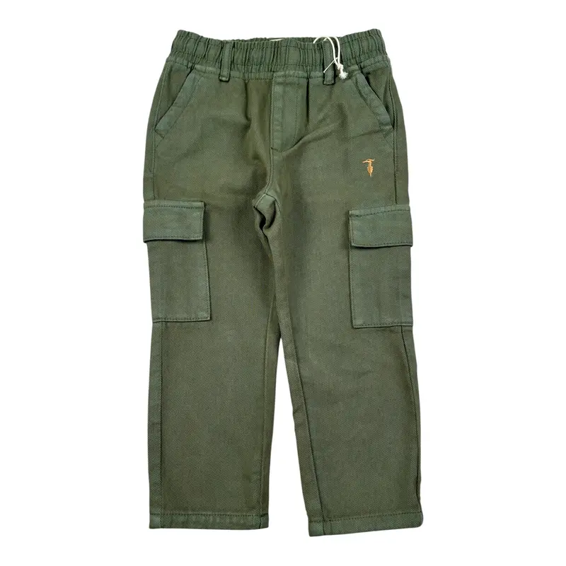 Trussardi Pantalone tinta unita con Elastico In Vita Verde per Neonato