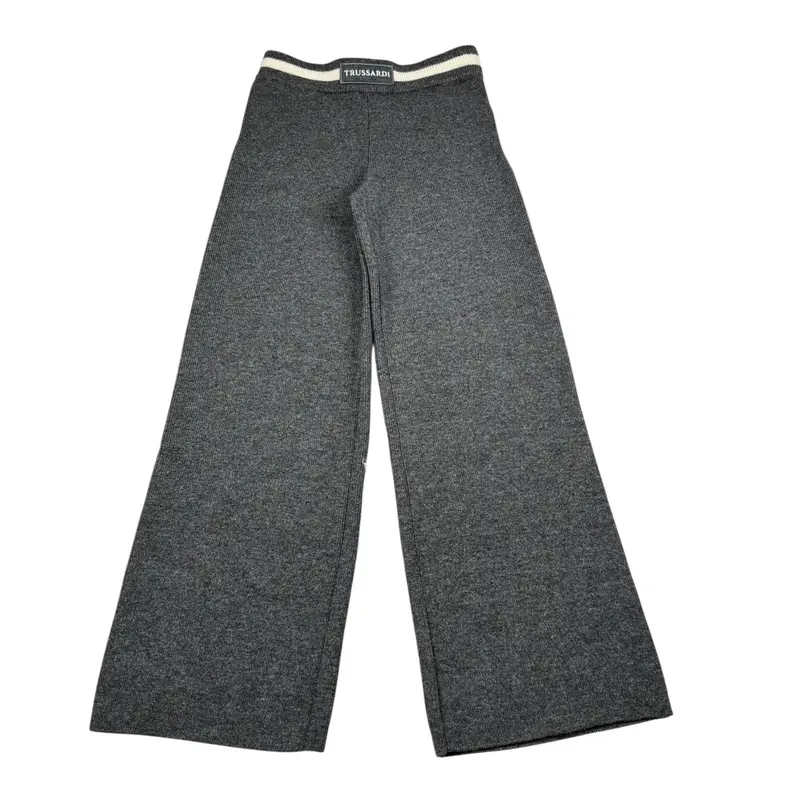 Trussardi Pantalone tinta unita Modello Palazzo Grigio per Bambina