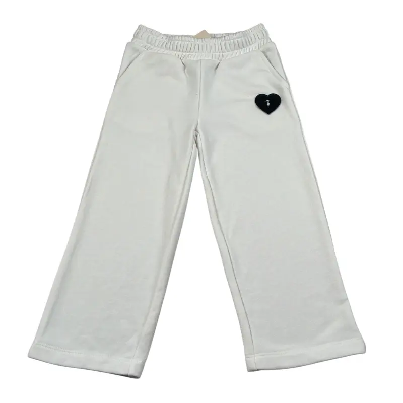 Trussardi Pantalone Tuta tinta unita con Logo Bianco per Neonata