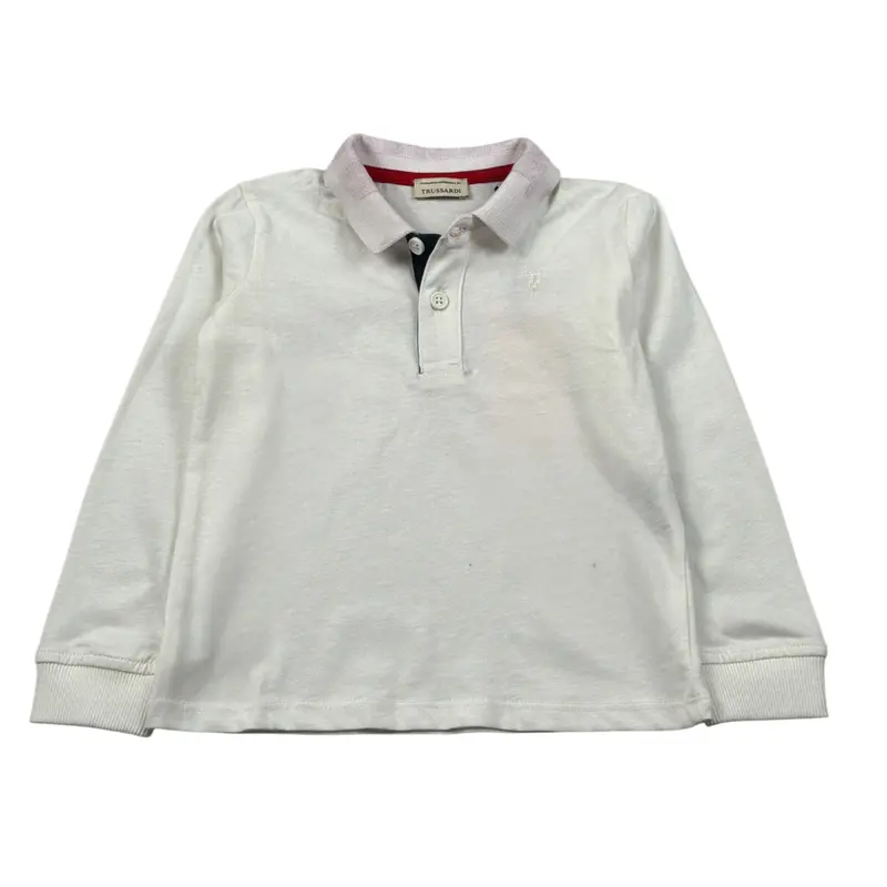 Trussardi Polo Manica Lunga Tint Unita Panna per Neonato