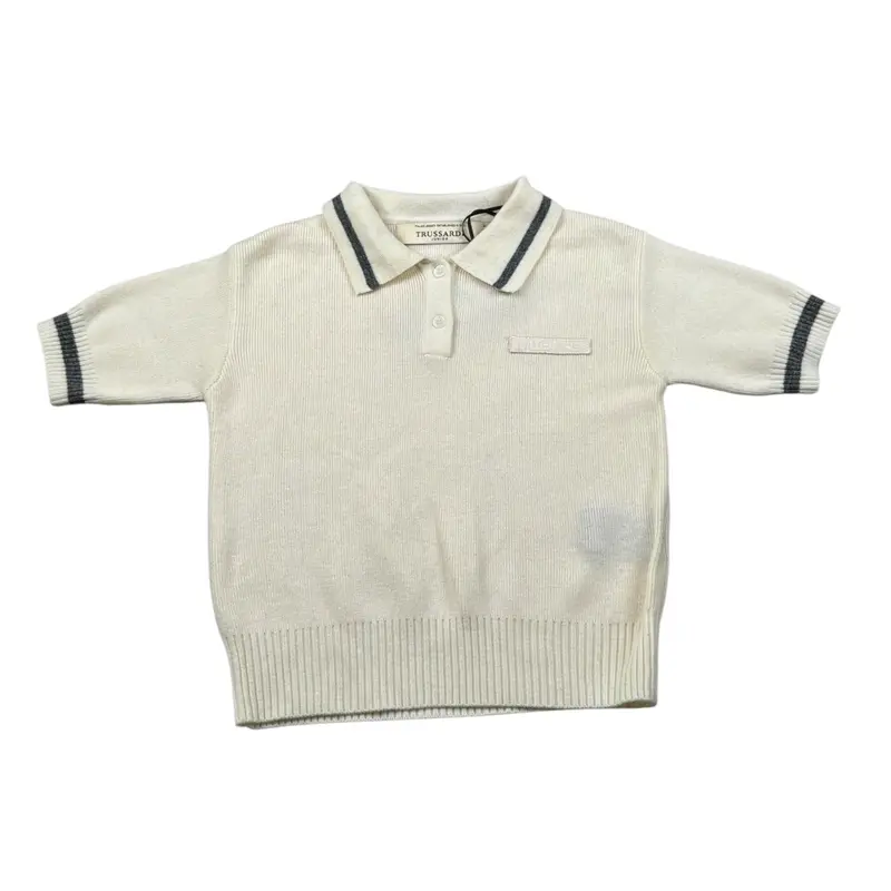 Trussardi Polo Mezza Manica tinta unita Panna per Bambino