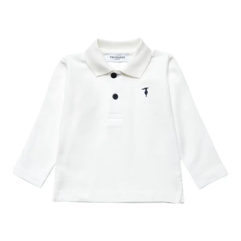 Trussardi Polo tinta unita Manica Lunga Bianco per Bambino