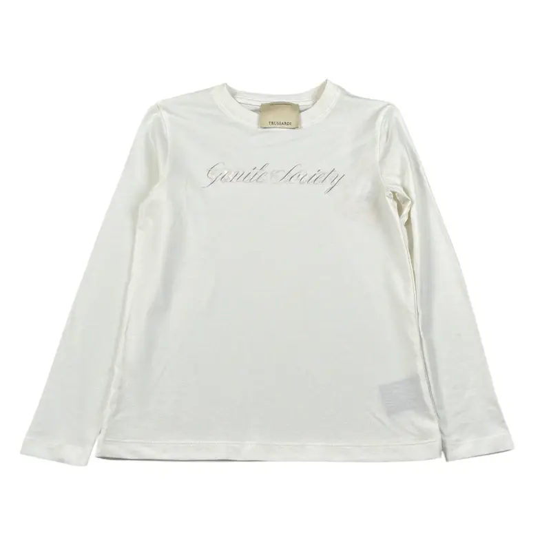 Trussardi Shirt tinta unita con Stampa Bianco per Bambina