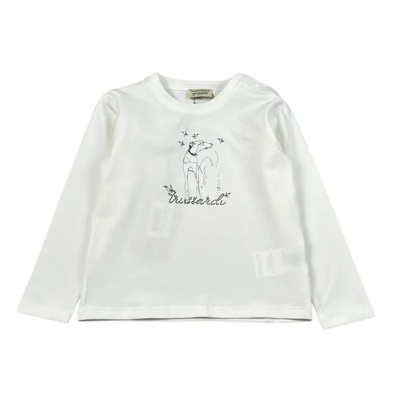 Trussardi Shirt tinta unita con Stampa Bianco per Neonata