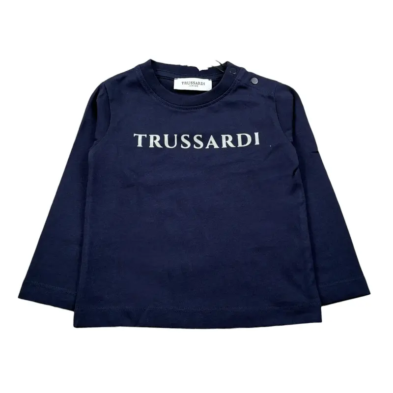 Trussardi Shirt tinta unita con Stampa Blu per Neonato