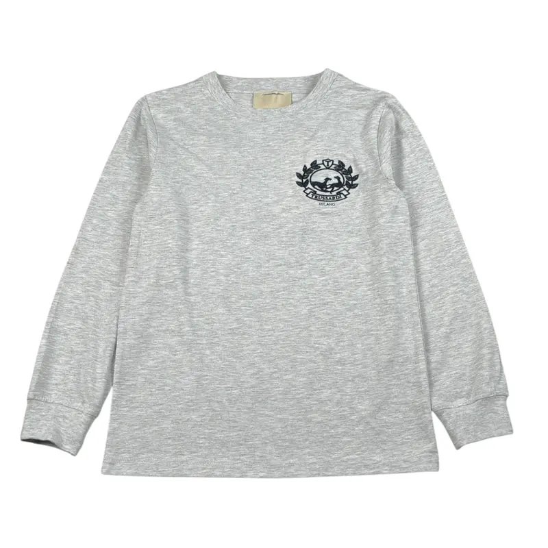 Trussardi Shirt tinta unita con Stampa Grigio per Bambino