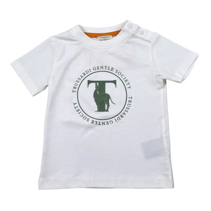 Trussardi T-Shirt tinta unita con Stampa Bianco per Neonato