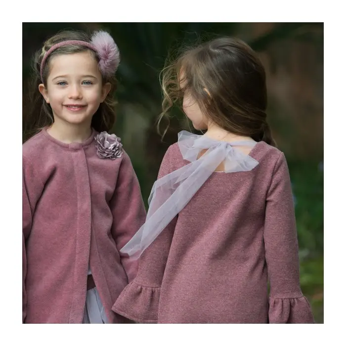 TUBINO FELPA LUREX CON DETTAGLIO VOLANT