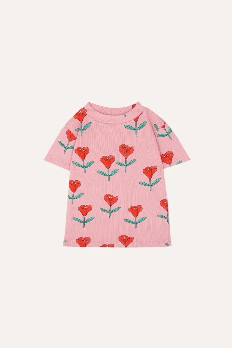 Tulips Allover Kids Rib Tshirt
