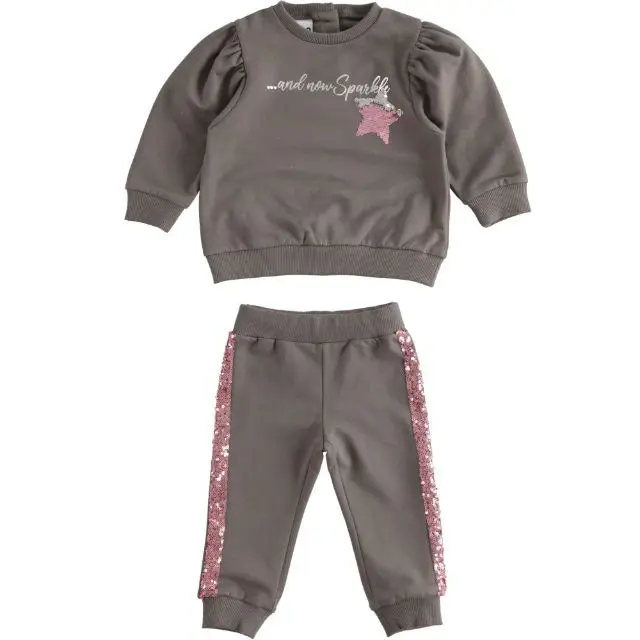 Tuta bambina con stella gira brilla e paillettes su pantalone
