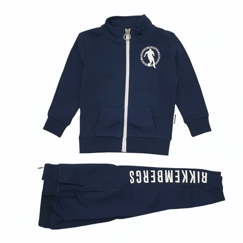 Tuta bambino felpata con zip logo in evidenza sul retro
