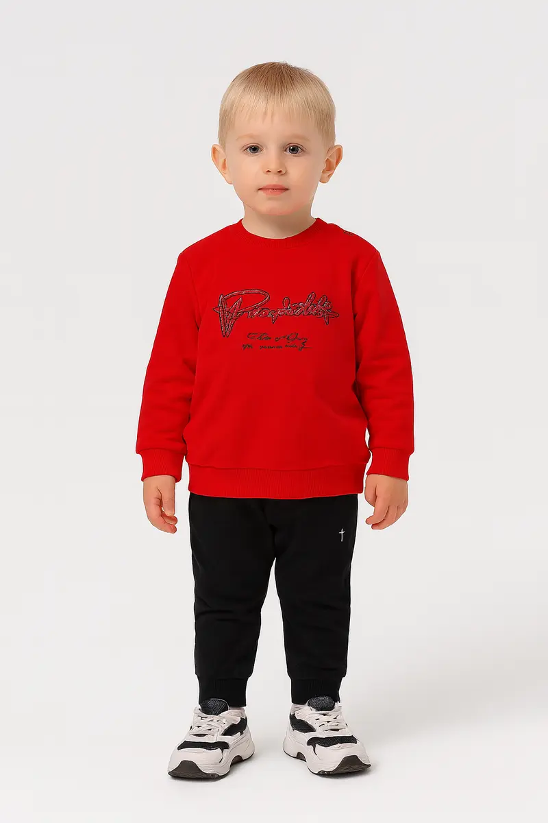 Tuta bambino invernale rossa con logo ricamato paciotti