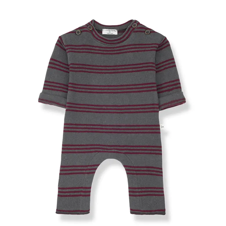 Tutina a righe in flanella di cotone extra morbido | 1+ in the family | inverno 24