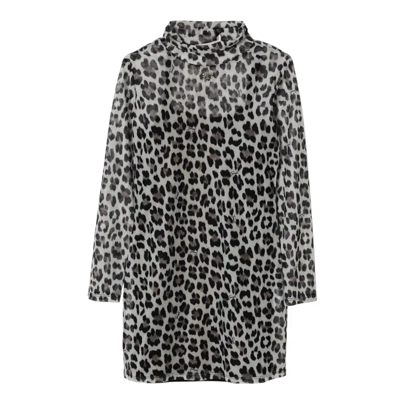 Twinset Abito tinta unita con Fantasia Maculata E Sottoveste Beige per Bambina