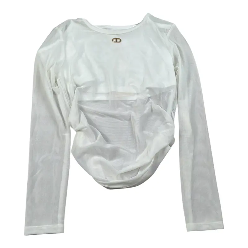 Twinset Camicia Manica Lunga con Top Bianco per Bambina