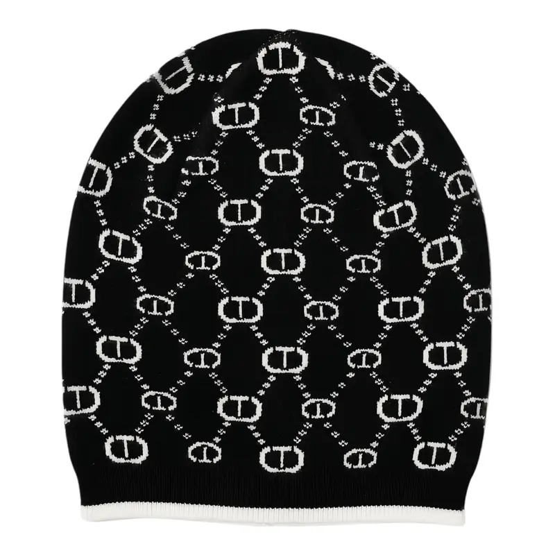 Twinset Cappello tinta unita con Loghi Nero per Bambina