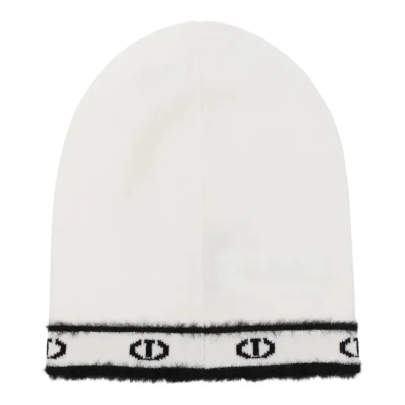 Twinset Cappello tinta unita con Stampa Bianco per Bambina
