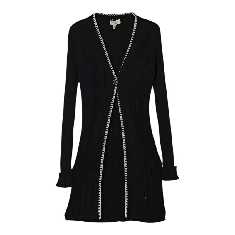 Twinset Cardigan tinta unita Lungo Nero per Bambina