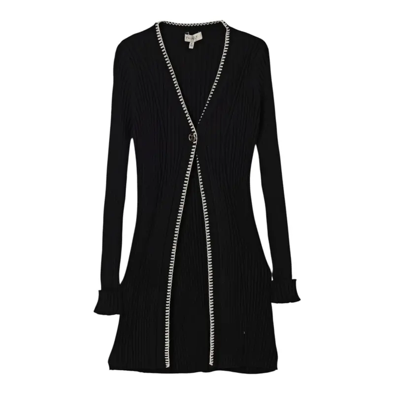 Twinset Cardigan tinta unita Lungo Nero per Bambina