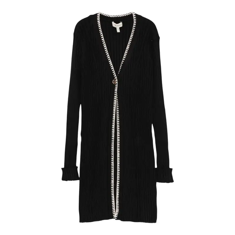 Twinset Cardigan tinta unita Lungo Nero per Bambina