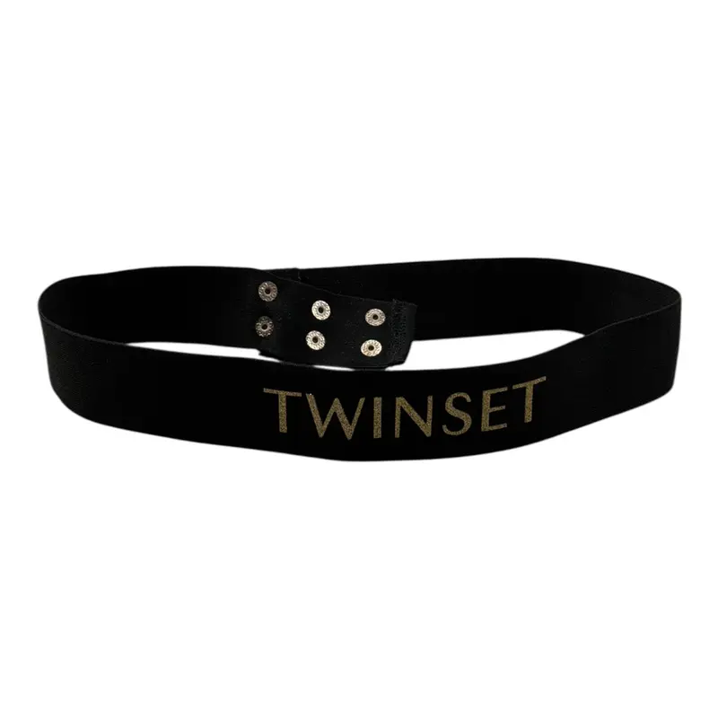 Twinset Cintura tinta unita con Logo Nero per Bambina